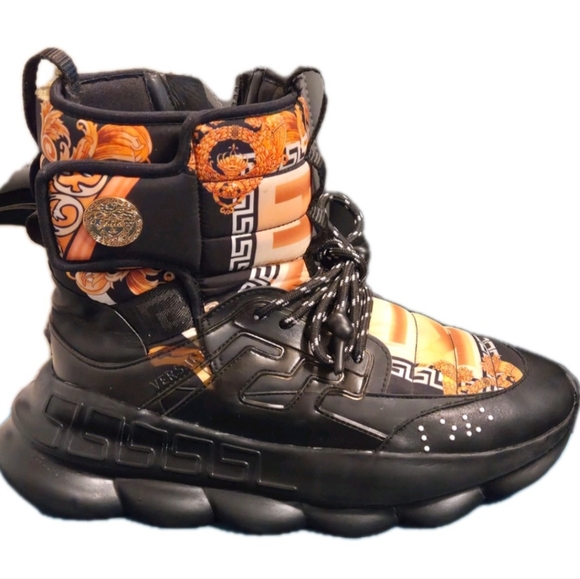 Versace Limited Edition Reacrion x Kith Chain Reaction High Top Sneaker Boots - Picture 9 of 16